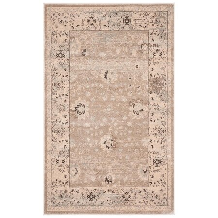 Safavieh 3 x 5 ft. Vintage Light Gray & Ivory Power Loomed Rectangle Area Rug VTG433D-3